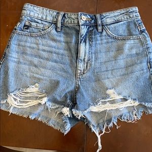 Kancan highwaist distressed shorts (size small)